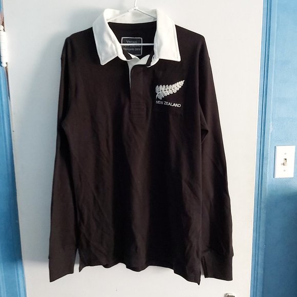 BNT New Zealand LS Black Rugby Polo Shirt - Picture 1 of 10